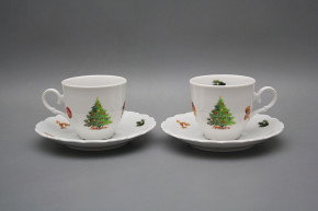 Kaffeetasse 0,18l und Untertasse Ofelie Christmas Tree BB