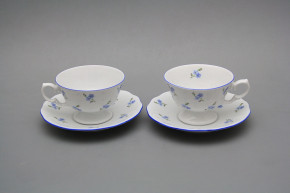 Moccatasse 0,1l und Untertasse Alaska Vergissmeinnicht Streuer AL