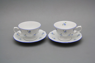 Moccatasse 0,1l und Untertasse Alaska Vergissmeinnicht Streuer AL č.1