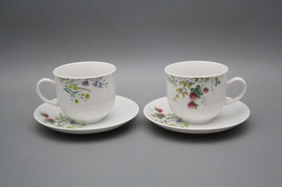 Tasse hoch 0,2l und Untertasse Opal Blumenwiese Motiv C HBB č.1
