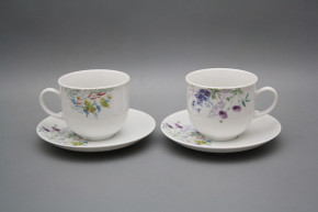 Tasse hoch 0,2l und Untertasse Opal Blumenwiese Motiv D HBB