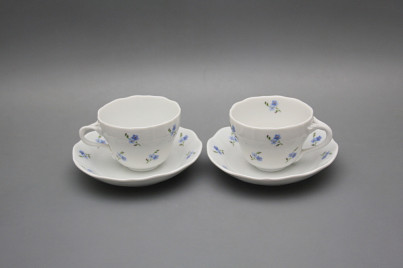 Tasse und Untertasse A1A1 Rokoko Vergissmeinnicht Streuer BB č.1