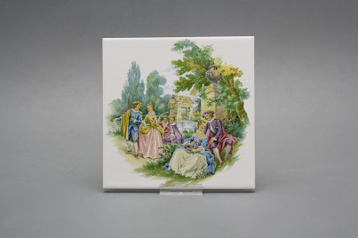 Fliese 15x15cm Romanze weiß matt č.1