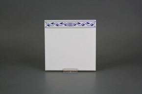 Fliese 15x15cm Zwiebelmuster Motiv H weiß glänzend