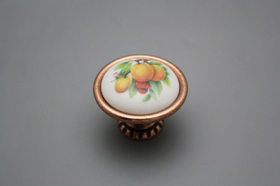 Rustikaler Porzellanknopf Bohemia 40mm Obst CU č.1